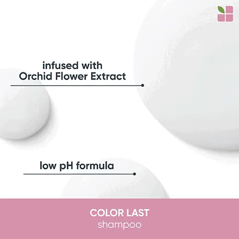 image 1, infused with Orchid Flower Extract low pH formula COLOR LAST shampoo Image 2, infused with Orchid Flower Extract COLOR LAST conditioner