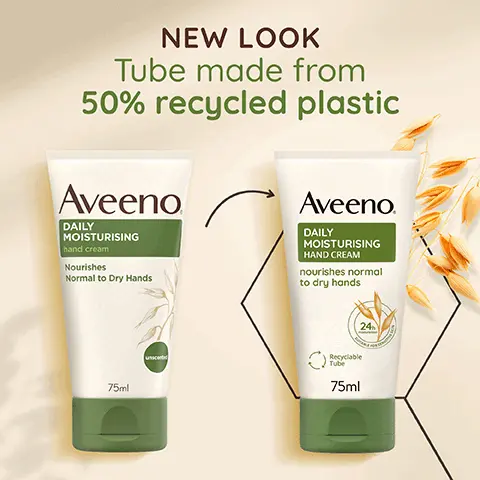 NEW LOOK Tube made from 50% recycled plastic. 24h MOISTURISATION Helps protect from skin dryness even through hand washing. Cleanse, moisturise & protect dry skin. Vegan Formula* *Does not contain animal derived ingredients. Fast absorbing. Unscented. With nourishing oat. Suitable for sensitive skin. Dermatologist tested. FORMULATED WITH PREBIOTIC OAT. FOR NORMAL TO DRY SKIN AND SUITABLE FOR SENSITIVE SKIN.