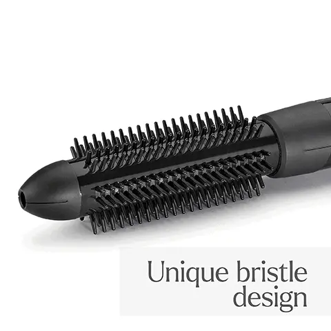 Image 1, unique bristle design. Image 2, cordless ease. Image 3, high performance heating system. Image 4, magnetic charging. Image 5, 3 digital heat settings. Image 6, triple ceramic barrel.