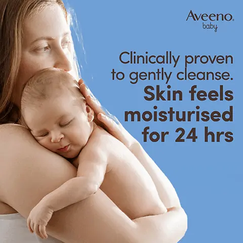 Clinically proven to gently cleanse. Skin feels moisturised for 24 hrs. With natural oat oil & vitamin E. THE POWER OF OAT FOR BABY'S SENSITIVE SKIN. For use on dry & sensitive skin. PAEDIATRICIAN & DERMATOLOGIST TESTED. Tear-free. Formula free from sulphates, soap & dyes. 4.8 out of 5 stars. 97% would recommend AVEENO Baby Soothing Relief Emollient Wash. Home Tester Club Survey, 160 participants, 2023. Clinically proven to moisturise & soothe dry sensitive skin. Step 1 Wash. Step 2 Moisturise.