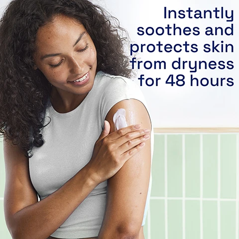 Image 1 - A woman applying a lotion to her shoulder smiles, with the text Instantly soothes and protects skin from dryness for 48 hours displayed prominently in the background.
Image 2 - A person is applying a moisturizing cream to their shoulder, with visible text that reads Clinically proven to repair the skin’s natural moisture barrier in just 1 week.
Image 3 - A creamy white substance is spread on a light green background, with text labels indicating B3 and Niacinamide for restoration, B5 and Panthenol Pro-Vitamin B5 for soothing, and Avocado Oil for hydration.
Image 4 - A person is holding a bottle of Cetaphil Moisturising Lotion with a label stating it is suitable for normal to dry sensitive skin, dermatologist recommended, and features text that reads Quick absorbing, fragrance-free & vegan.
Image 5 - Image shows three Cetaphil skincare products arranged in a row, labeled for a normal to dry sensitive skin routine, with STEP 1 CLEANSE, STEP 2 MOISTURISE, and STEP 3 PROTECT WITH SPF in text above and below the products.
Image 6 - A person is using a pump to apply lotion from a bottle labeled Cetaphil Moisturising Lotion, which is described as non-greasy, lightweight, and suitable for face and body, targeting normal to dry, sensitive skin, with visible text stating, Non-greasy, lightweight lotion for face and body.
Image 7 - A bottle of Cetaphil Moisturising Lotion is shown on a bathroom counter next to a green cloth, with text highlighting Skin Sensitivity 5 Signs and Defends Against Dryness, Irritation, Roughness, Tightness, Weakened Skin Barrier.
Image 8 - Cetaphil logo featuring the brand name in blue above the text stating Leading Dermatologist Recommended and Sensitive Skin Brand in white.