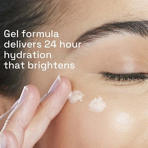 Image 1 - A close-up of a womans face, she is applying a light gel cream to her cheek, with visible text that reads Gel formula delivers 24 hour hydration that brightens.
Image 2 - A droplet of a clear skincare product is shown on a light green background, with labels for Hyaluronic Acid to hydrate, Niacinamide to restore, and Liquorice Extract to help brighten.
Image 3 - A hand holds a tube of Cetaphil Hydrating Eye Gel-Cream, with text saying Non-irritating & does not clog pores and a seal stating Dermatologist recommended sensitive skin.
Image 4 - Image depicting a skincare routine for dry to normal sensitive skin, featuring Cetaphil products: a foaming cream cleanser, hydrating eye cream, daily hydrating moisturizer labeled AM, and hydrating night cream labeled PM, with steps labeled cleanse, target, and moisturise.
Image 5 - A person is holding a white tube of cream with a small amount dripping onto their finger, and the text reads Clinically proven to be gentle on sensitive skin.
Image 6 - The image shows a tube of Cetaphil Hydrating Eye Gel-Cream on a tiled surface with a green washcloth and rolled white towels nearby, with text stating DEFENDS AGAINST Dryness Irritation Roughness Tightness Weakened Skin Barrier and SKIN SENSITIVITY 5 SIGNS.
Image 7 - Logo for Cetaphil featuring the brand name in white on a blue background, with the words LEADING DERMATOLOGIST RECOMMENDED and SENSITIVE SKIN BRAND beneath it.