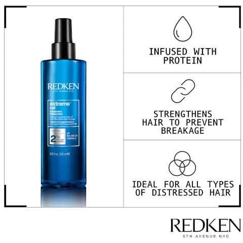infused with protein. strengthens hair to prevent damage. ideal for all hair types of distressed hair.