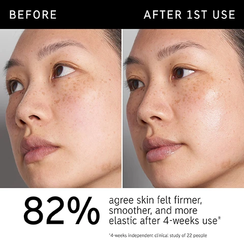 Image 1 - Image shows a side-by-side comparison of a womans face labeled Before on the left and After 1st Use on the right, with visible text stating 82% agree skin felt firmer, smoother, and more elastic after 4-weeks use and a note that its based on a study of 22 people.
Image 2 - A clear bottle of hyaluronic acid serum with a dropper on top, displaying text that reads Daily hydration essential for ALL skin types, Instantly hydrates and plumps, and Fast-absorbing formula, non-sticky or tacky, along with the brand name THE INKEY LIST.
Image 3 - Close-up of a womans face displaying hydrated skin, with visible text stating Clinically proven to deliver instant hydration, 82% All skin types can experience dehydration. For this reason, keeping skin hydrated is an essential step for everybody, no matter your age, skin type, or skin concerns, and 86% Agree the serum is quick absorbing, lightweight, and non-tacky.
Image 4 - Image shows a light background with droplet designs and text listing product ingredients: 2% Multi-Molecular Hyaluronic Acid delivers hydration across multiple layers of the skin and Matrixyl™ 3000 Peptide visibly plumps, firms, and smooths.
Image 5 - Image of a woman with a drop of serum on her cheek, with text that lists FAQs about hyaluronic acid serum and moisturizers, including questions on when to use them and their benefits. The visible text reads: FAQ HOW DO I KNOW IF I NEED HYALURONIC ACID SERUM IN MY ROUTINE? All skin types can experience dehydration. For this reason, keeping skin hydrated is an essential step for everybody, no matter your age, skin type, or skin concerns. DO I NEED TO USE MOISTURISER ON TOP? Yes, always. Applying a moisturizer after will help to seal all that hydration into the skin for longer-lasting results.
Image 6 - An abstract, transparent gel-like substance is shown against a light background, with text above that reads How to layer your routine, and below are numbered circles with the words 1 Clean, 2 Hydrate, 3 Treat, 4 Moisturize, and 5 SPF.
Image 7 - A hand holding a bottle of serum with a droplet falling onto the fingertip, accompanied by icons indicating AM and PM and the text When to apply.