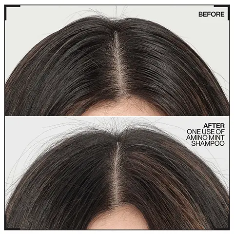 Image 1 - Image shows a comparison of a persons hair before and after using Amino Mint Shampoo, with visible text indicating BEFORE above and AFTER ONE USE OF AMINO MINT SHAMPOO below.
Image 2 - A bottle of Redken Amino-Mint shampoo with a green liquid inside, featuring a label that includes the product name MIRACLE SHAMPOO, a review stating A GAME CHANGER FOR MY GREASY HAIR AND OILY SCALP. FROM THE FIRST USE, I NOTICED A SIGNIFICANT DIFFERENCE, and five star rating icons.
Image 3 - A close-up image of a white bottle with a lid slightly open, revealing a creamy substance inside, accompanied by text stating 56% less breakage*, 90% more conditioned*, and 11X smoother**.
Image 4 - An abstract image of white creams and gels with visible text that reads CITRIC ACID + BONDING CARE COMPLEX HELPS REPAIR BONDS + PREVENT FUTURE DAMAGE.
Image 5 - A comparison image showing hair before treatment on the left, which appears frizzy and unmanageable, and after treatment on the right, which looks smooth and sleek; visible text reads BEFORE on the left and AFTER ONE USE on the right, with additional text at the bottom.
Image 6 - A hand holding a bottle of Redken Acidic Bonding Concentrate shampoo, featuring five stars above and the text BEST IVE EVER USED AND IM A HAIRDRESSER, with a note stating RECEIVED THE PRODUCT TO TRY FROM MARIE CLAIRE BEAUTY DRAWER, AUG 2022.
