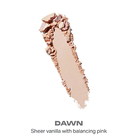 Image 1 - An image of a creamy makeup swatch in a light shade, resembling sheer vanilla with a hint of pink, is surrounded by crumbled powder, with the text DAWN and Sheer vanilla with balancing pink below.
Image 2 - A makeup swatch labeled SUNRISE shows a sheer beige color with balancing yellow, alongside some loose powder particles scattered at the top.
Image 3 - An angled swatch of bronzer in a sheer golden shade with a balancing peach undertone is displayed, with text that reads GOLDEN HOUR and Sheer golden with balancing peach.
Image 4 - A swatch of brown makeup product with a slightly rough texture is shown, labeled SUNSET above and Sheer cocoa with balancing orange below.
Image 5 - Close-up portraits of a woman with dark skin tone showing makeup application results, with the left side labeled BEFORE listing products used, and the right side labeled AFTER with additional product described; visible text includes SHADE: SUNSET and Lightform Extended Hydration Foundation Wakeup Artist Under Eye Correcting Concealer for the before image, and Softly set with Cloudlight Soft Glow Veil for the after image.
Image 6 - A dreamy image featuring a compact powder with the text Morphe, set against a cloud-filled background, accompanied by descriptions of its benefits: miraculous multi-tasking powder, dreamy diffused finish, and photo-refractive technology.
Image 7 - Image shows a graphic titled YOUR PATH TO DREAM SKIN with two sections: CORRECT & CONCEAL featuring a pink and a brown concealer tube labeled Wakeup Artist Under Eye Correcting Concealer, and SET & PERFECT showing a container of Bake & Set Setting Powder and a jar of Cloudlight Soft Glow Veil with cream and powder swatches.
Image 8 - Image shows two types of makeup powders side by side: on the left, a jar labeled Cloudlight Soft Glow Veil with descriptions for pressed powder, softly radiant finish, sheer buildable coverage, and benefits listed, and on the right, a container labeled Bake and Set Setting Powder with descriptions for loose powder, matte finish, sheer buildable coverage, and benefits listed.
