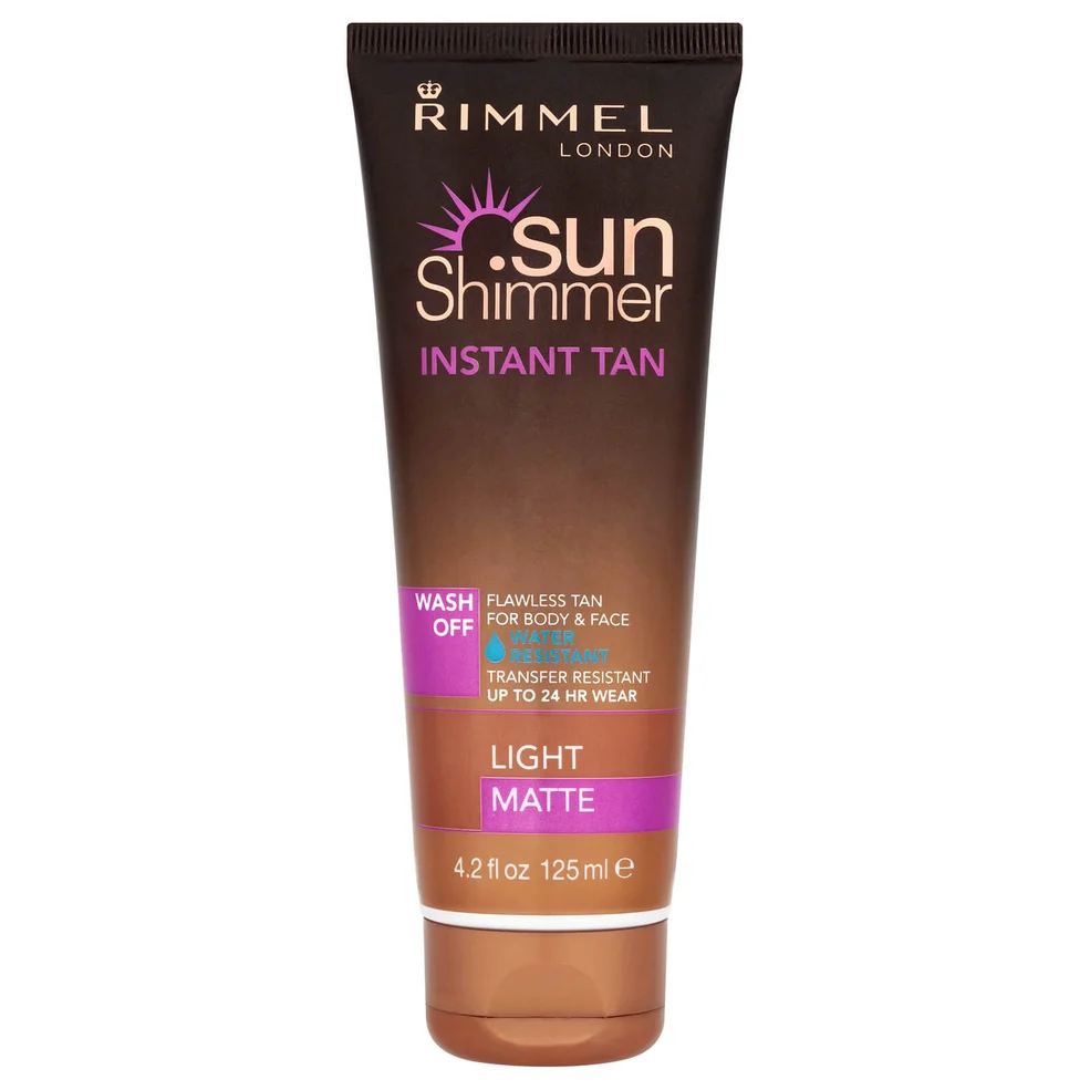 Rimmel Sunshimmer Water Resistant Wash Off Instant Tan - Matte (125ml) Afbeelding 1