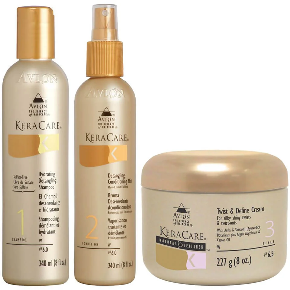 KeraCare Detangling Shampoo and Conditioner Duo with Natural Textures Twist and Define Cream Afbeelding 1
