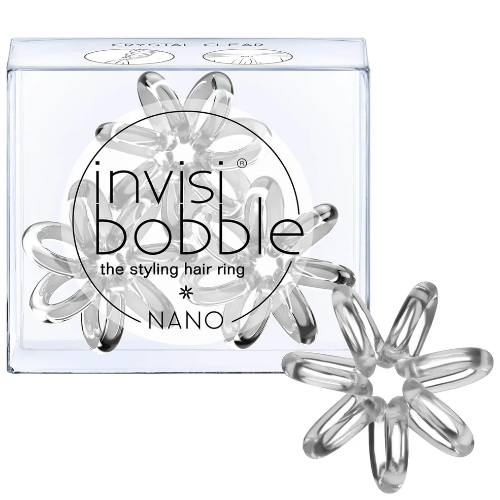 invisibobble Nano Hair Tie (3 Pack) - Crystal Clear Afbeelding 1