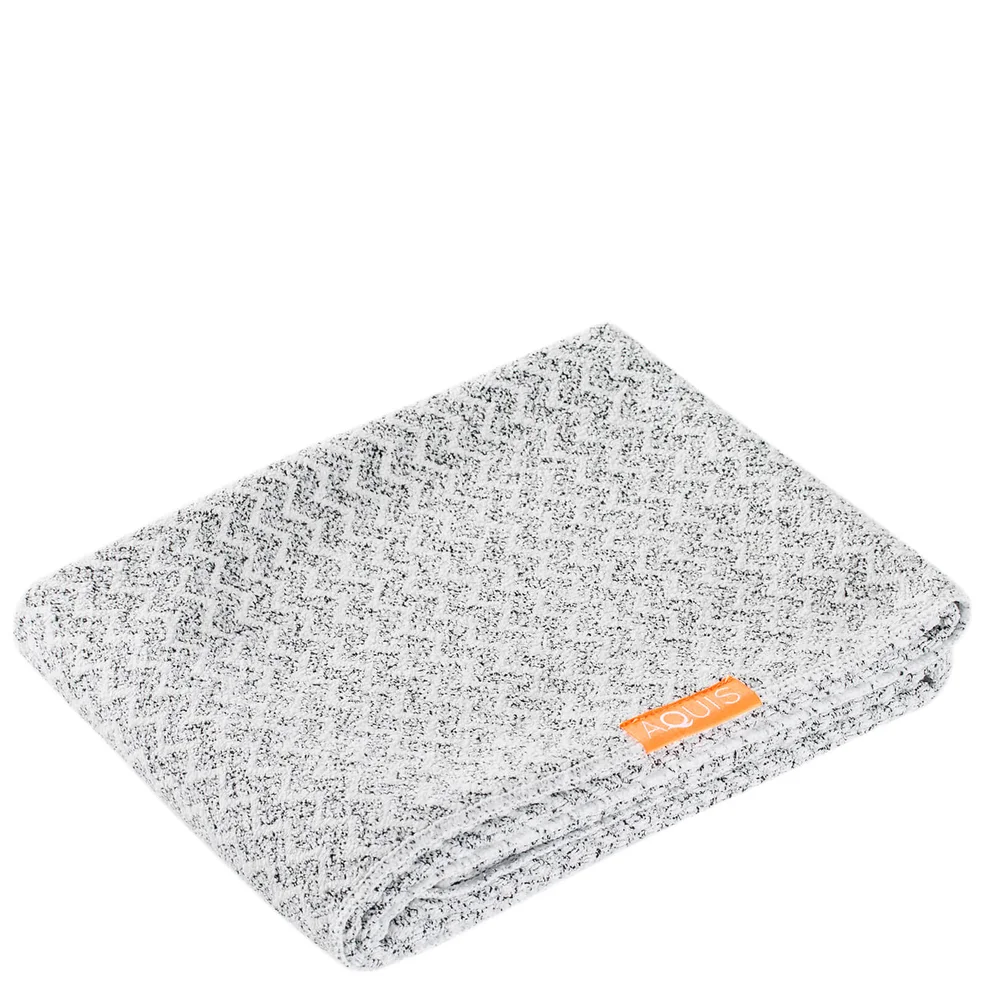Aquis Long Hair Towel Lisse Luxe Chevron Afbeelding 1