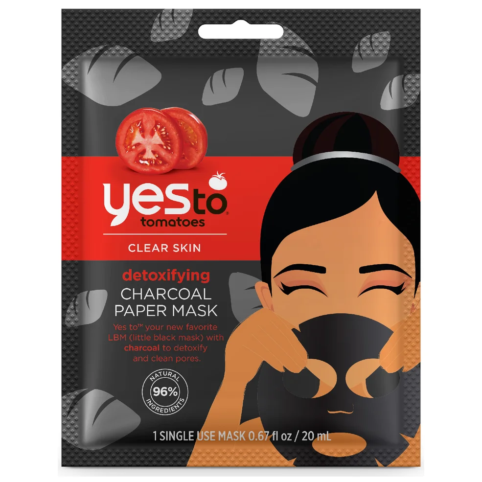 yes to Tomatoes Detoxifying Charcoal Paper Mask Afbeelding 1