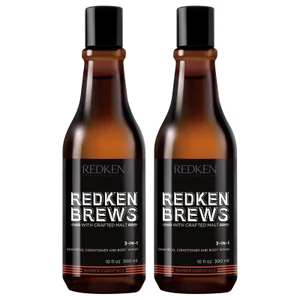 Redken Brews Men's 3 in 1 Shampoo Duo - undefined undefined