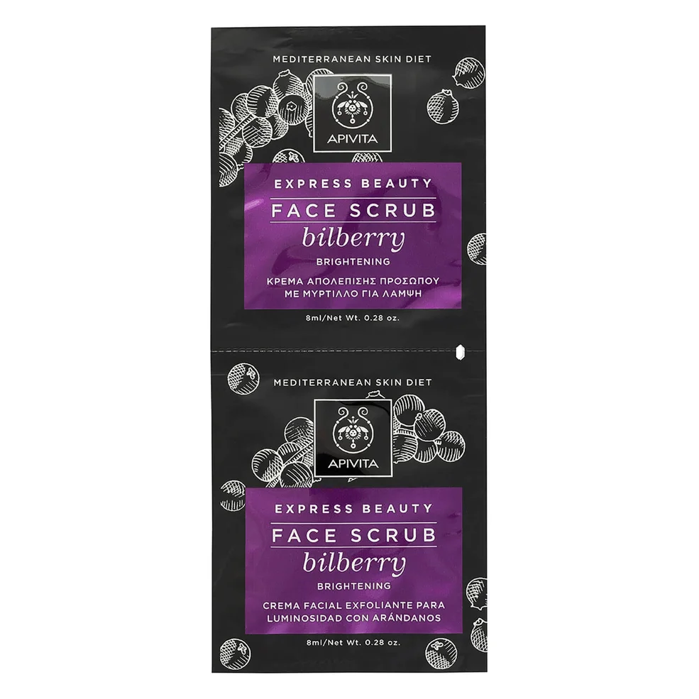 APIVITA Express Brightening Face Scrub - Bilberry 2x8ml Afbeelding 1