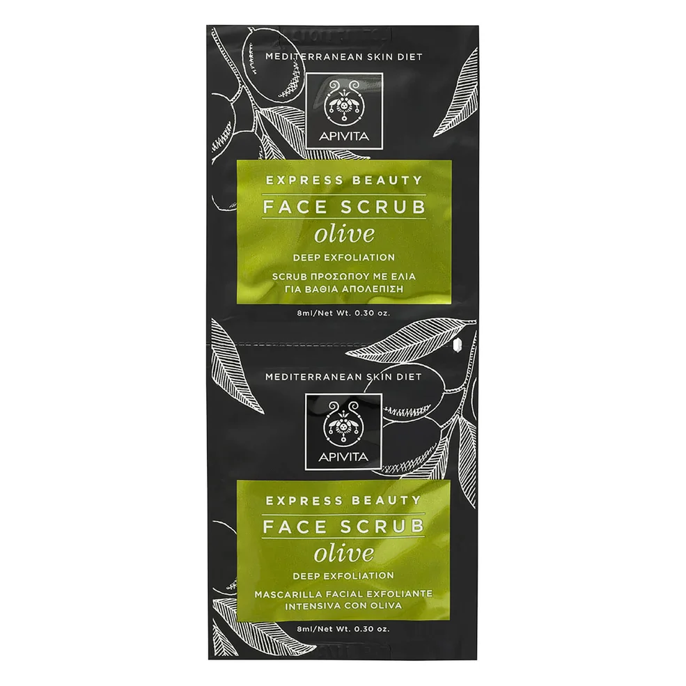 APIVITA Express Face Scrub for Deep Exfoliation - Olive 2x8ml Afbeelding 1
