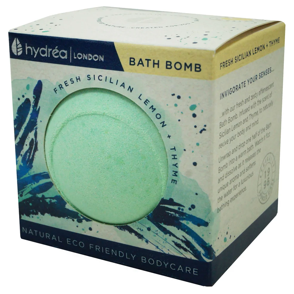 Hydrea London Uplifting Sicilian Lemon & Thyme Bath Bomb 2 x 60g Afbeelding 1