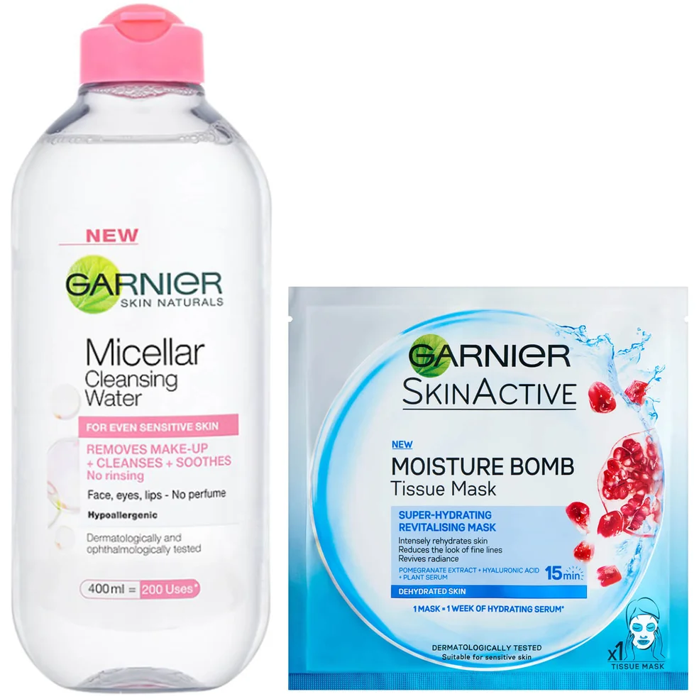 Garnier Micellar Water Sensitive Skin and Hydrating Face Sheet Mask for Dehydrated Skin Kit Exclusive Afbeelding 1