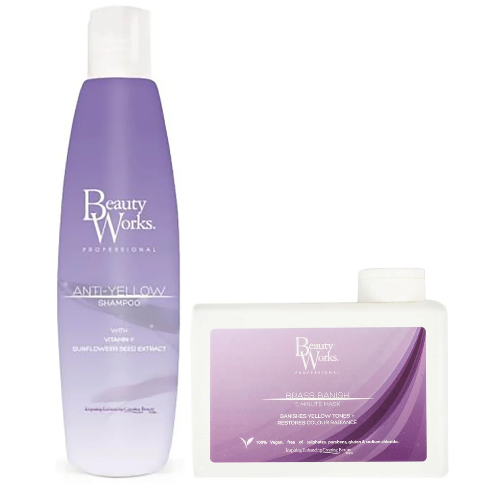 Beauty Works Anti Yellow Shampoo and Brass Banish Mask Duo Afbeelding 1