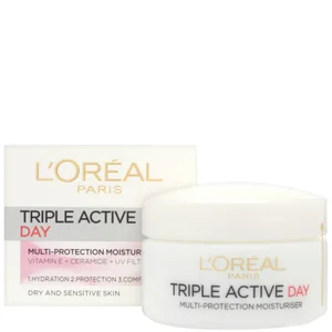 L'Oréal Paris Dermo Expertise Triple Active Day Meervoudige Bescherming Moisturizer - Droge/Gevoelige Huid (50 ml) - undefined undefined