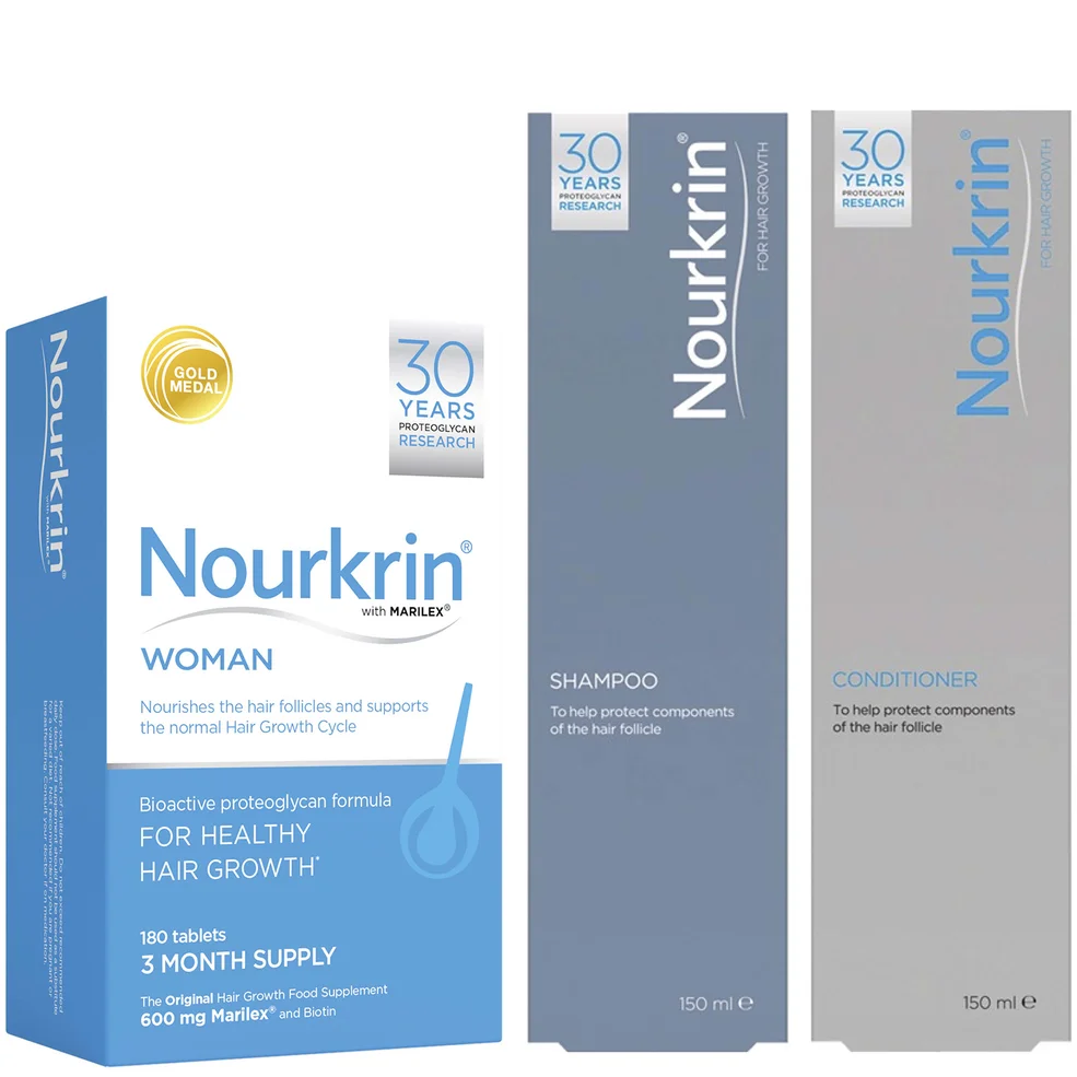Nourkrin Woman Value Pack - Contains 180 Tablets Plus Shampoo and Conditioner (2x150ml) Afbeelding 1