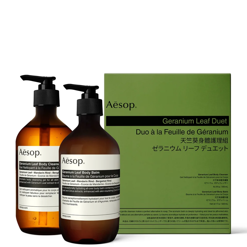 Aesop Geranium Leaf Body Cleanser and Balm Duet Afbeelding 1