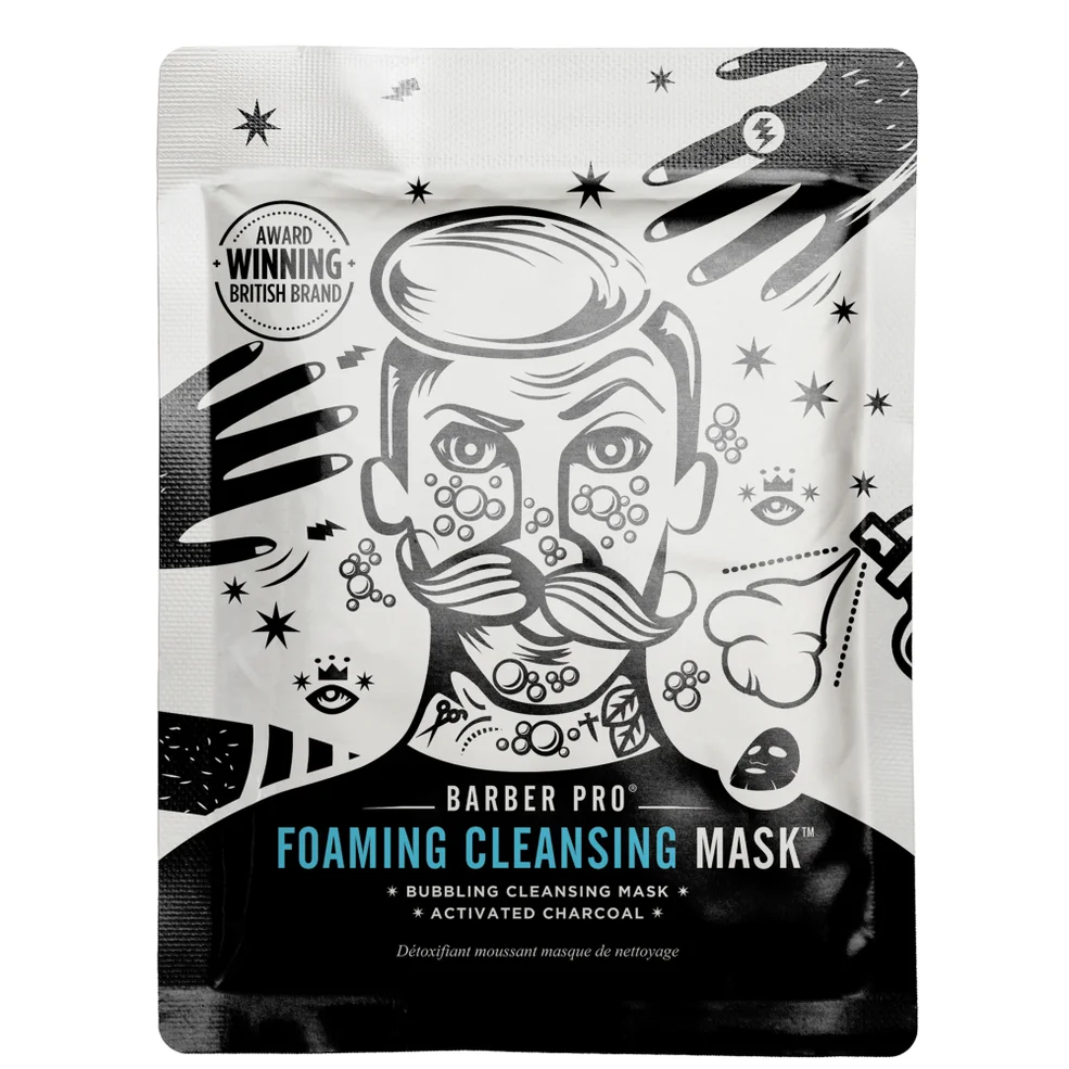 BARBER PRO Foaming Cleansing Mask with Activated Charcoal Afbeelding 1