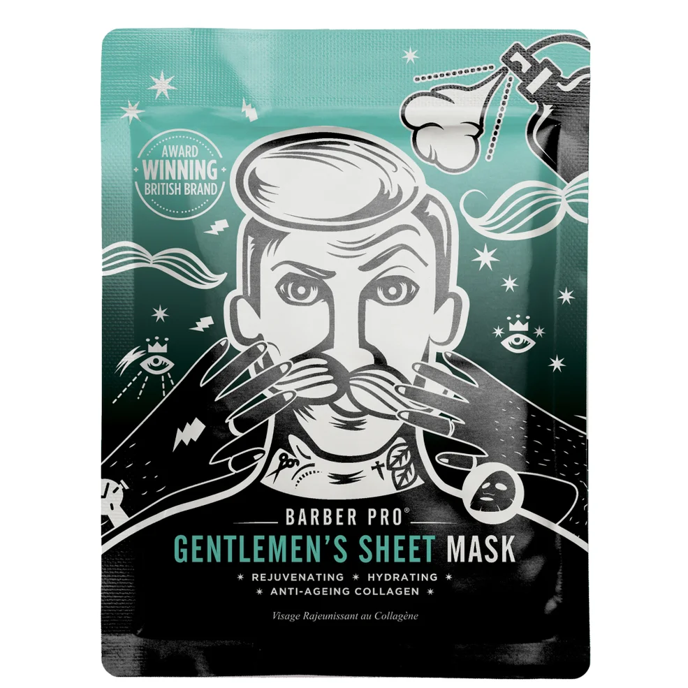 BARBER PRO Gentlemen's Sheet Mask Rejuvenating and Hydrating with Anti-Ageing Collagen Afbeelding 1