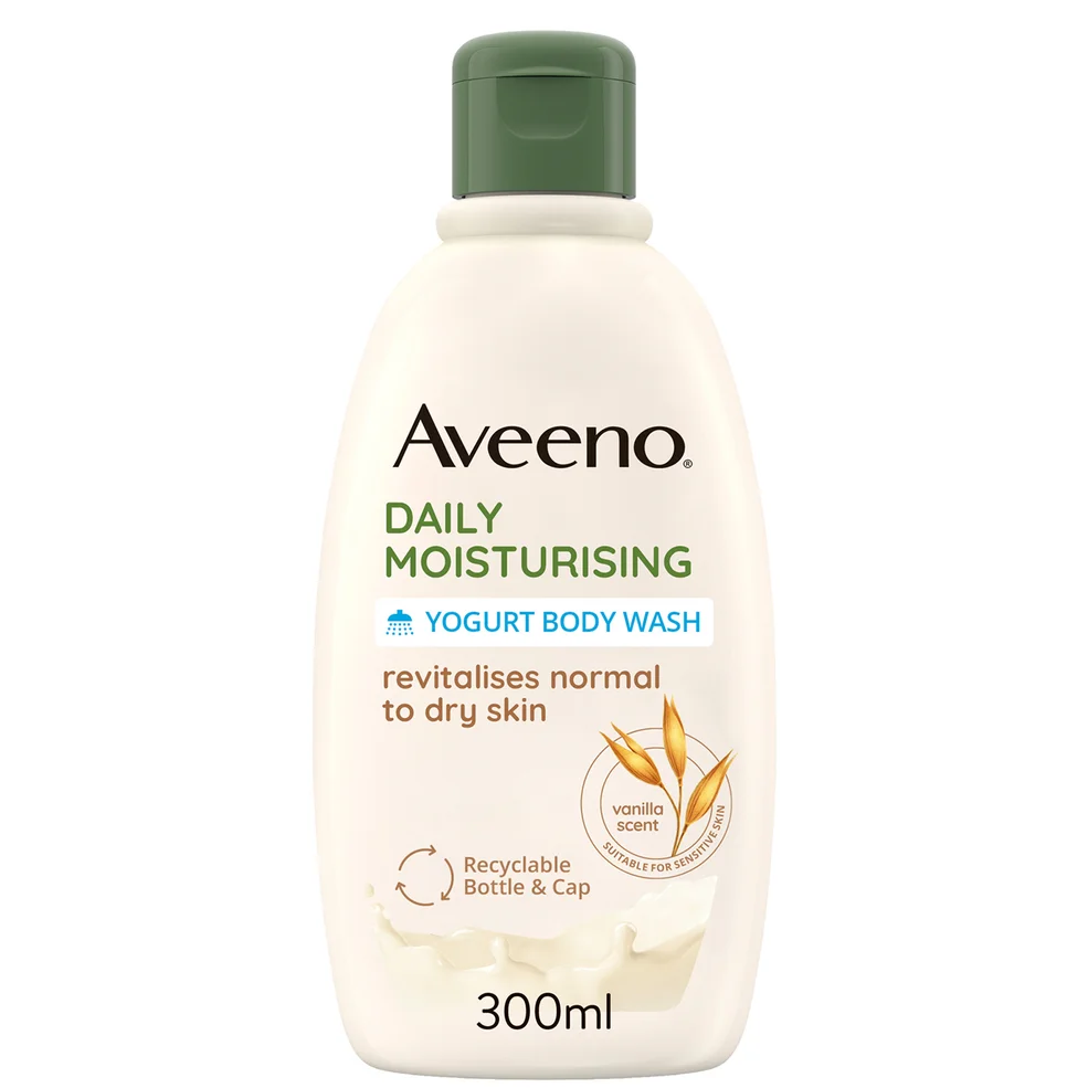 Aveeno Daily Moisturising Yogurt Body Wash Vanilla & Oat Scented 300ml Afbeelding 1