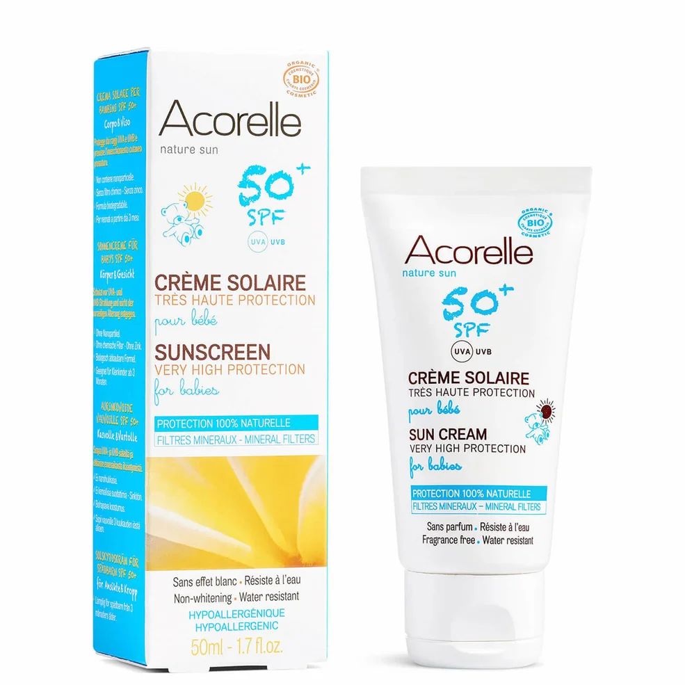 Acorelle Babies Organic SPF50+ Sunscreen - 3 Months and Up 50ml Afbeelding 1