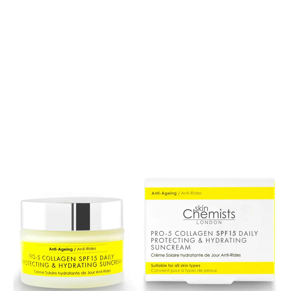 skinChemists London Pro-5 Collagen SPF15 Daily Anti-Ageing Protecting and Hydrating Sun Cream 50ml Afbeelding 1