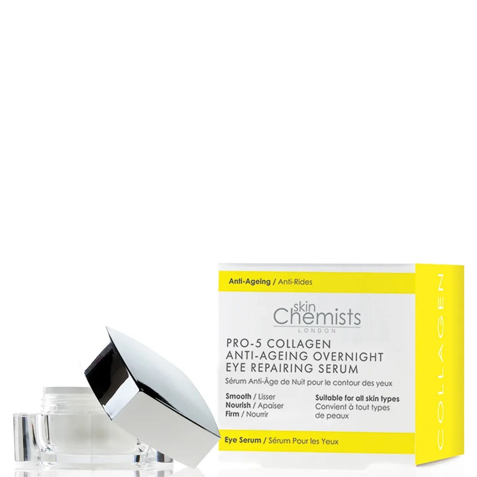 skinChemists London Pro-5 Collagen Anti-Ageing Overnight Eye Repairing Serum 15ml Afbeelding 1