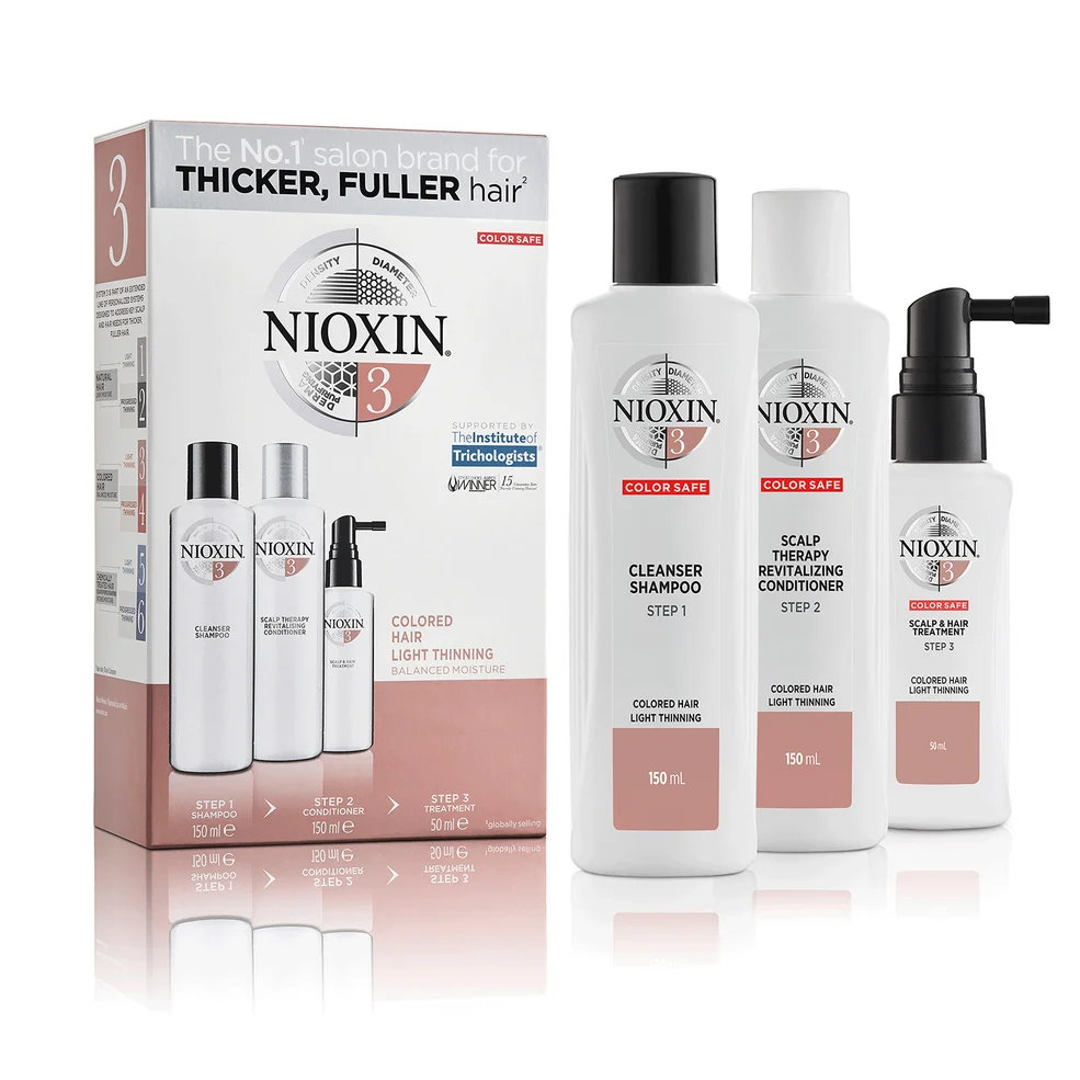 NIOXIN 3-Delig System 3 Proefset voor Gekleurd Licht Dunner Wordend Haar Afbeelding 1