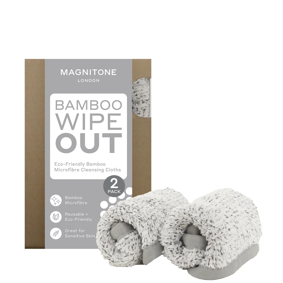MAGNITONE WipeOut 100% Microfibre Bamboo Cleansing Cloths 2 Pack Afbeelding 1