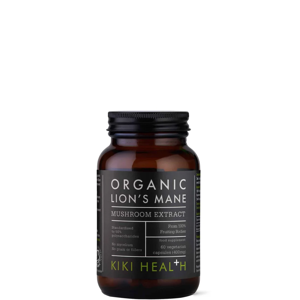 KIKI Health Organic Lion's Mane Extract Mushroom (60 Vegicaps) Afbeelding 1