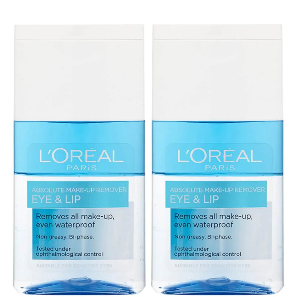 L'Oréal Paris Absolute Make-Up Remover Eye and Lip 125ml 2 Pack Exclusive Afbeelding 1