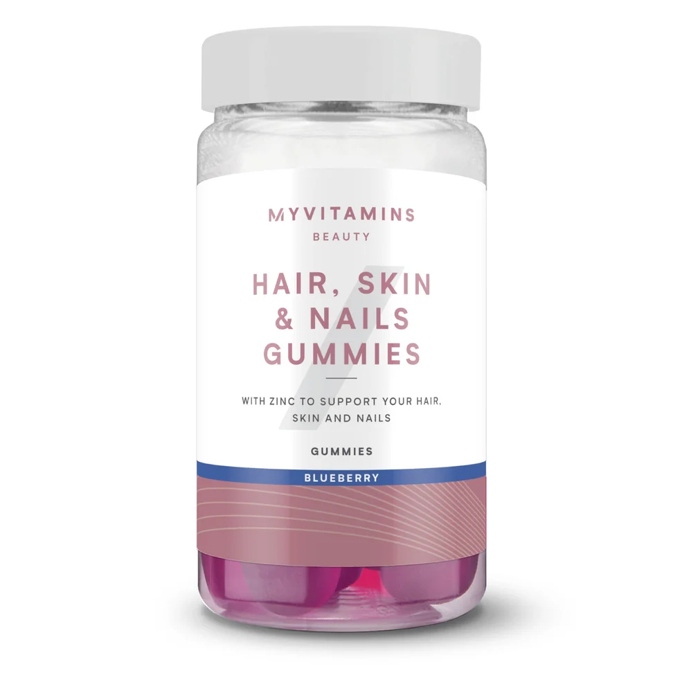 Myvitamins Hair Skin and Nails Gummies, Blueberry, 60 Gummies Afbeelding 1