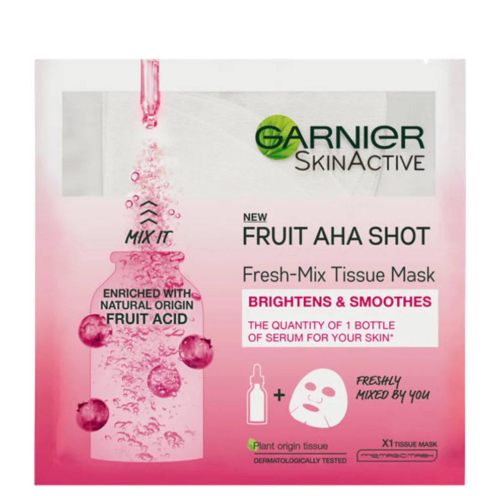 Garnier Fresh-Mix Sheet Mask Skin Hydrating Fruit AHA Shot 33g Afbeelding 1