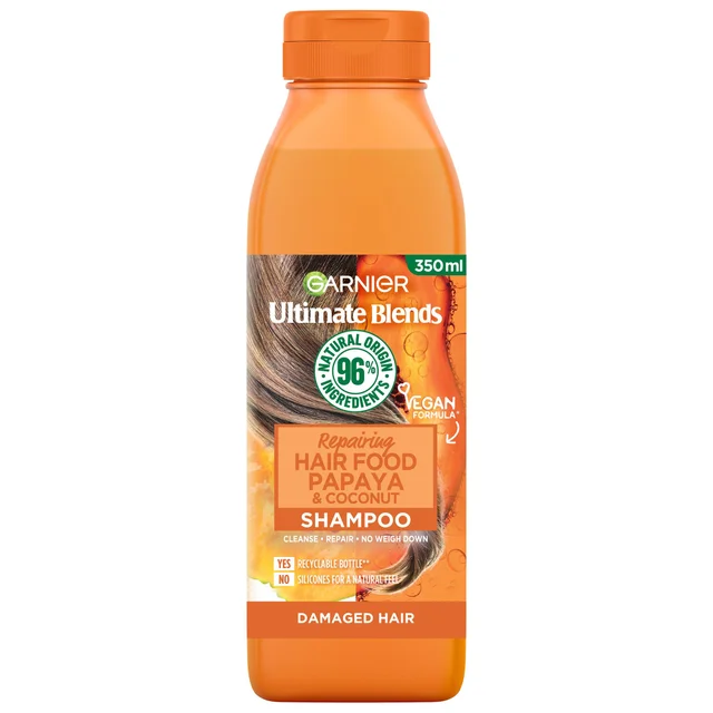 Garnier Ultimate Blends Repairing Hair Food Papaya Shampoo voor Beschadigd Haar 350 ml