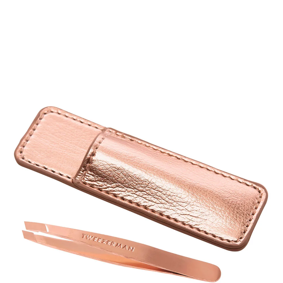 Tweezerman Rose Gold Mini Slant Tweezer with Case Afbeelding 1