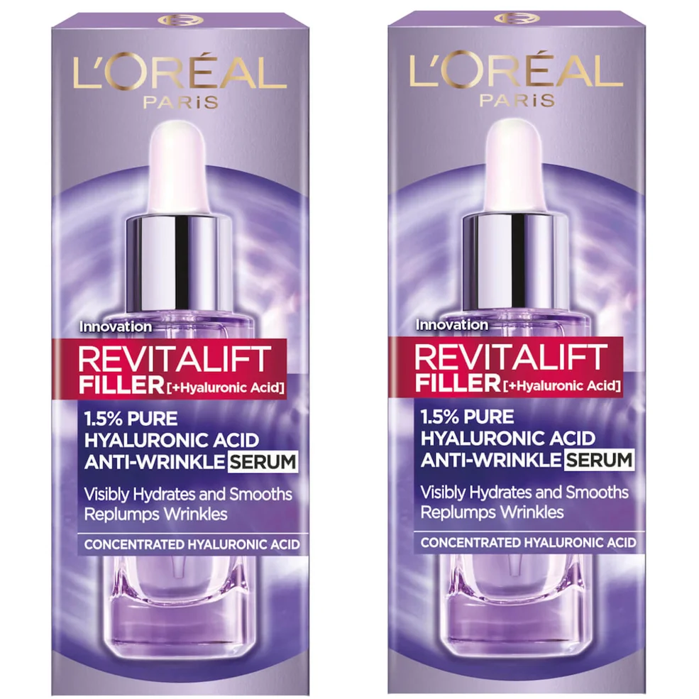 L'Oréal Paris Exclusive Revitalift Filler with 1.5% Hyaluronic Acid Anti-Wrinkle Dropper Serum Duo 2 x 30ml Afbeelding 1