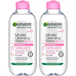 Garnier Micellar Water Facial Cleanser Sensitive Skin 400ml Duo Pack - undefined undefined