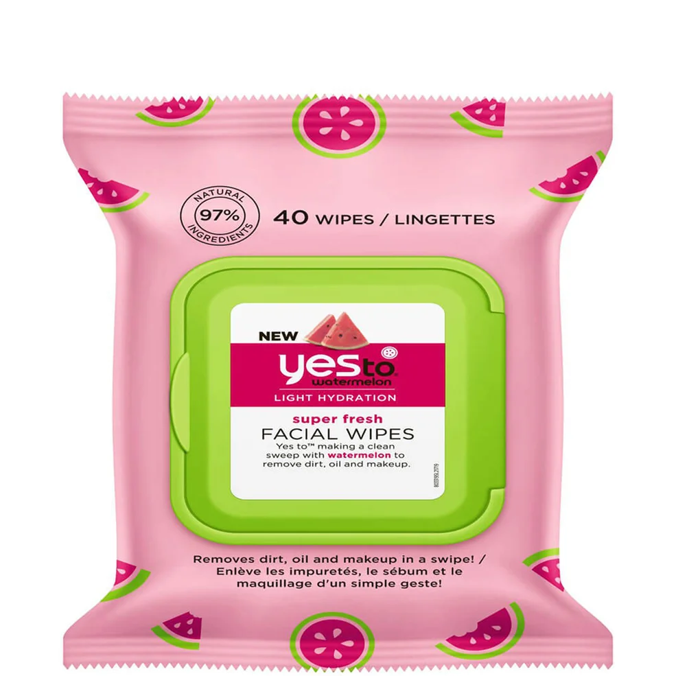 yes to Watermelon Super Fresh Facial Wipes 40ct Afbeelding 1