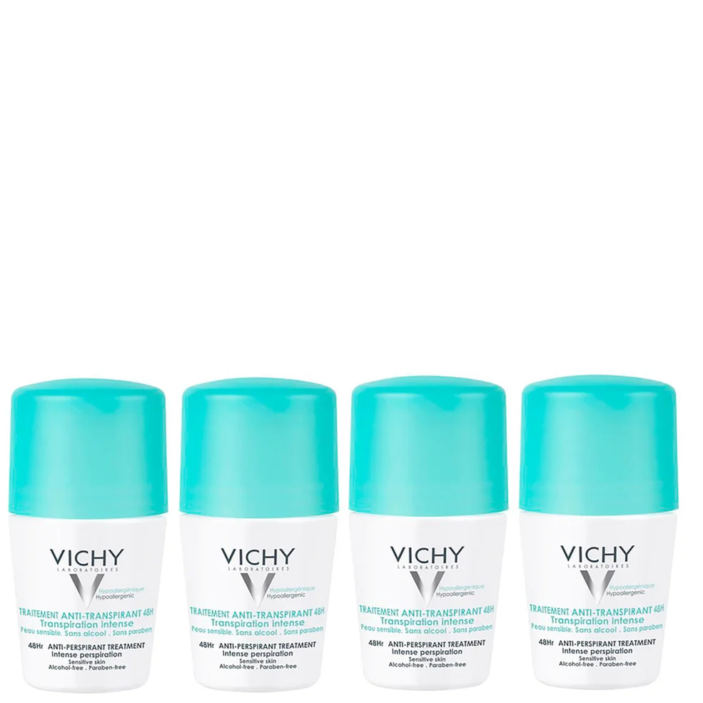 VICHY 48 Hour Intensive Anti-Perspirant Roll-on Deodorant Set for Sensitive Skin 4 x 50ml Afbeelding 1