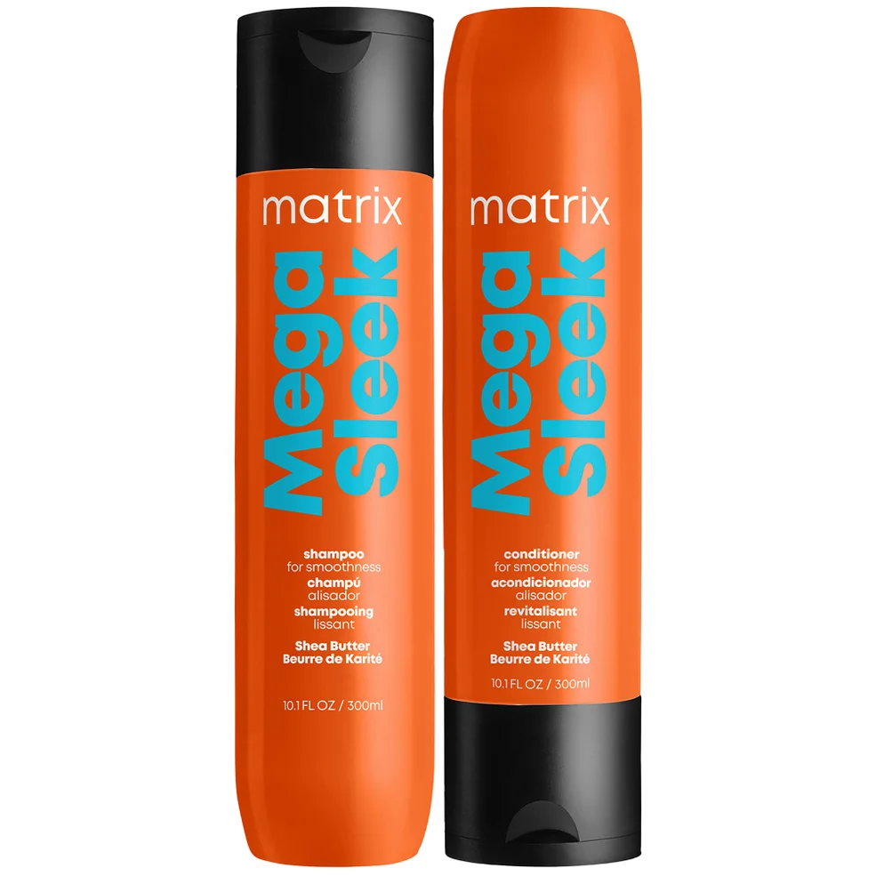 Matrix Total Results Mega Sleek Shea Butter Smoothing Shampoo and Conditioner 300ml Duo for Frizzy Hair Afbeelding 1