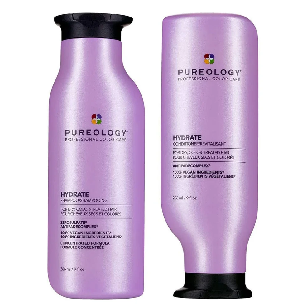 Pureology Hydrate Shampoo and Conditioner Moisturising Bundle for Dry Hair, Sulphate Free for a Gentle Cleanse Afbeelding 1