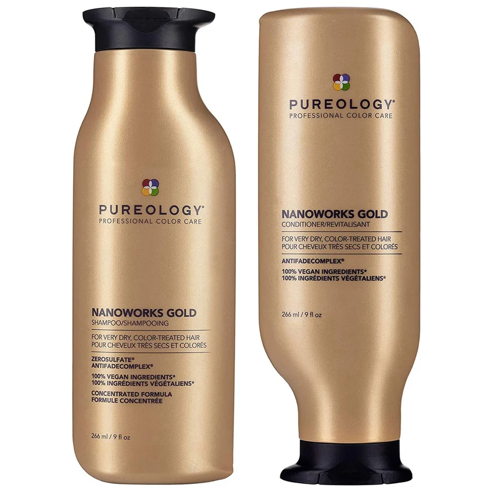 Pureology Nanoworks Gold Shampoo and Conditioner Bundle for Dry, Tired Hair, Sulphate Free for a Gentle Cleanse Afbeelding 1