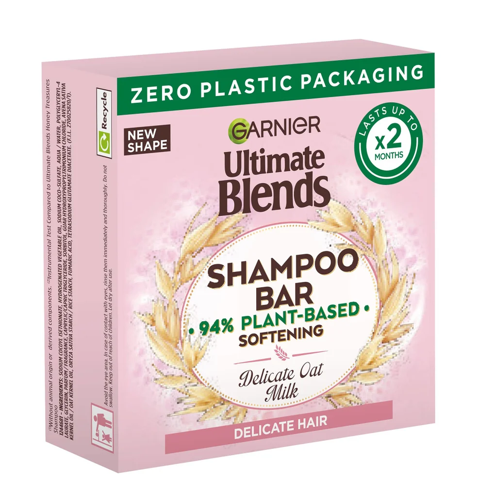 Garnier Ultimate Blends Delicate Oat Softening Shampoo Bar for Sensitive Scalp and Fragile Hair 60g Afbeelding 1