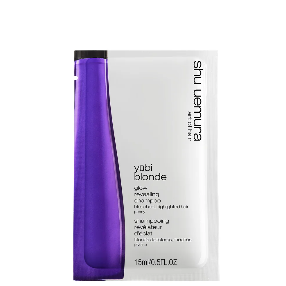 Shu Uemura Art of Hair Yubi Blonde Glow Revealing Shampoo for Bleached, Highlighted Blonde Hair 15ml Afbeelding 1