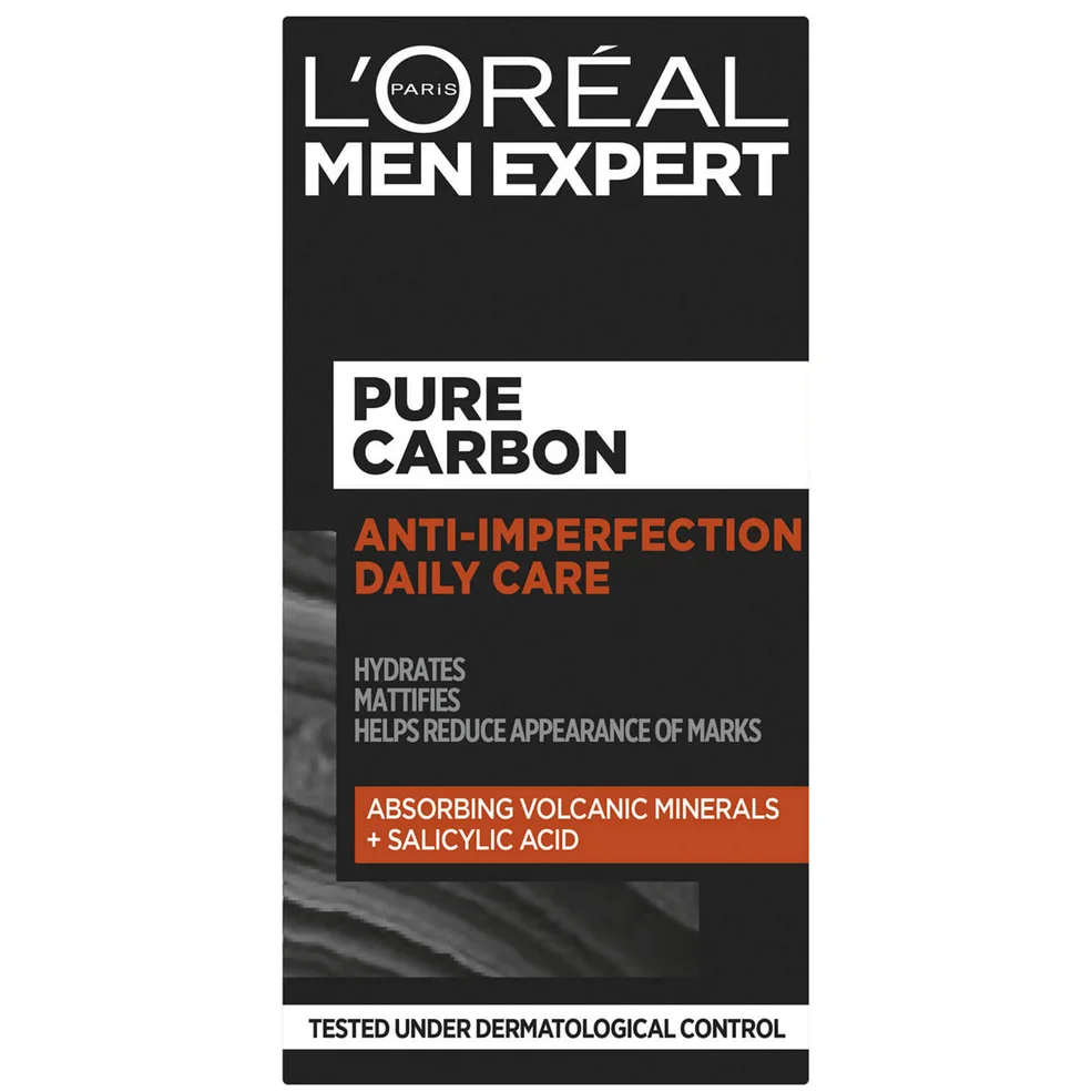 L'Oréal Paris Men Expert Exfoliërende Anti-puistjes Gezichtscrème met Zuivere Houtskool 50 ml Afbeelding 1