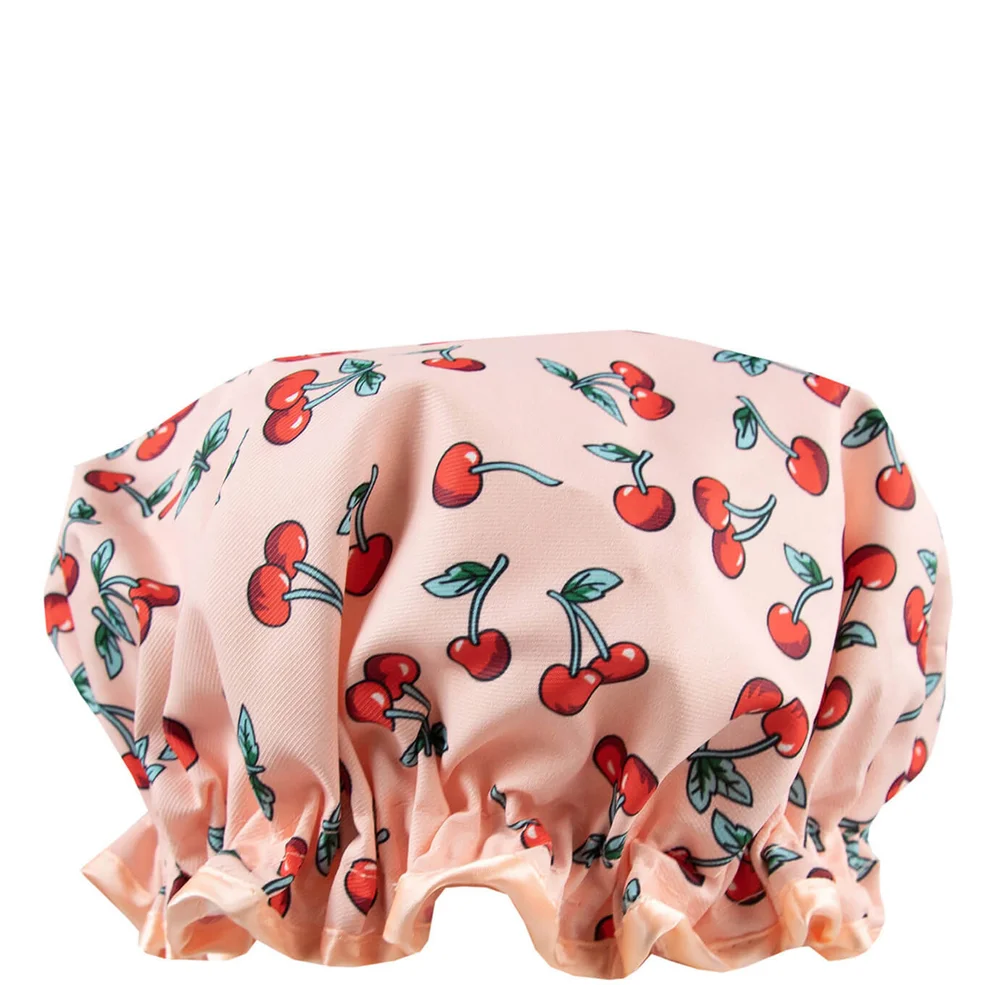 The Vintage Cosmetic Company Cherry Print Shower Cap Afbeelding 1