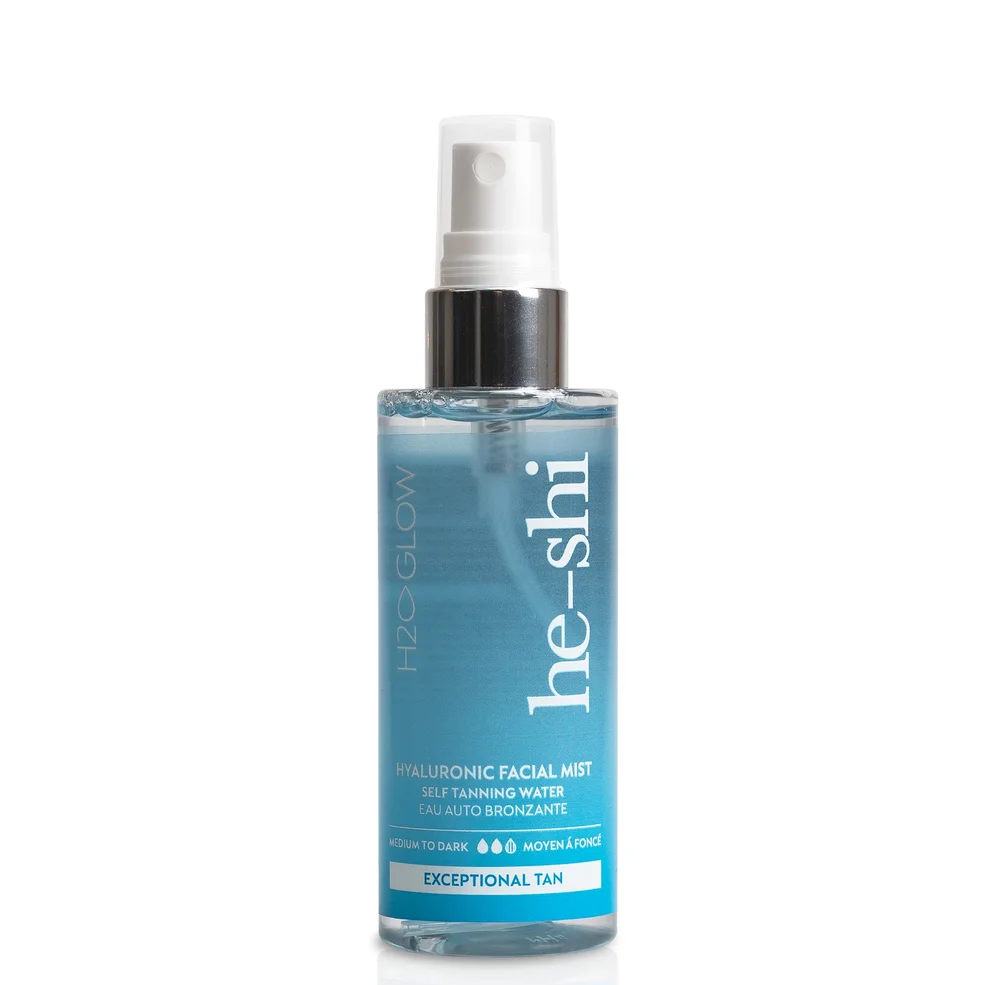 He-Shi H2O Glow Hyaluronic Tan Facial Mist 100ml Afbeelding 1